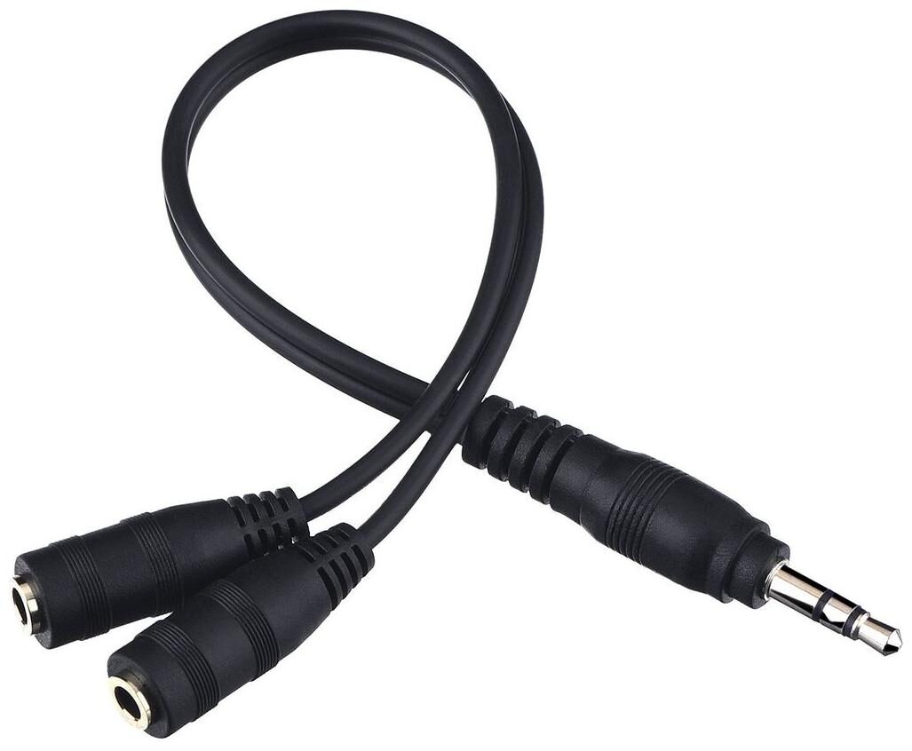 

3 5mm Stereo Headset Splitter Male to Dual Female Stereo Headphone Jack Flat Cable Adapter For iPhone iPad itouch External Speaker