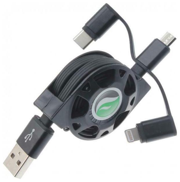 

3-IN-1 USB CABLE RETRACTABLE CHARGE SYNC POWER WIRE CORD D4U for PHONE TABLETS