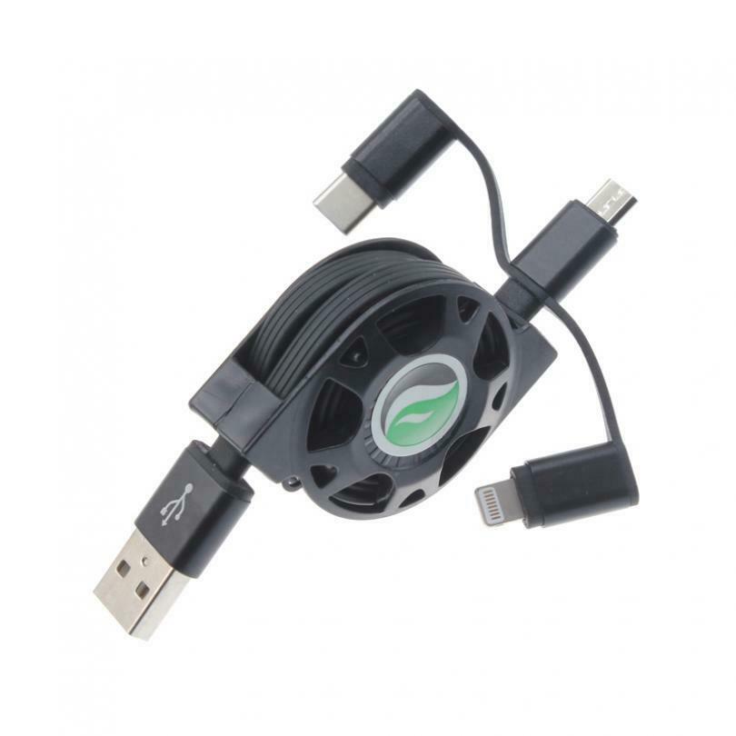 

3-IN-1 USB CABLE RETRACTABLE CHARGE SYNC POWER WIRE CORD D4U for PHONE TABLETS