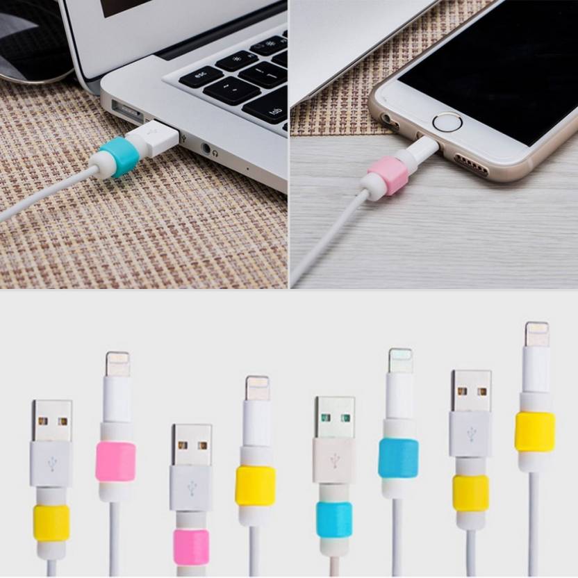 

6 Pcs USB Charger Cable Cord Protector Saver Cover (Colours May Vary)