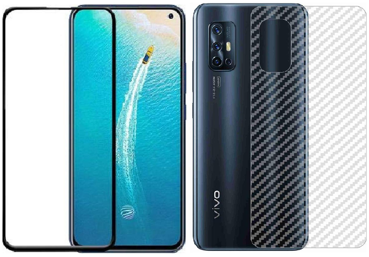 

Accesories Legacy Combo Of 2 for VIVO V17 D Plus OR HD Plus Tempered Glass with Clear Transparent Fiber Back Skin Rear Screen Guard