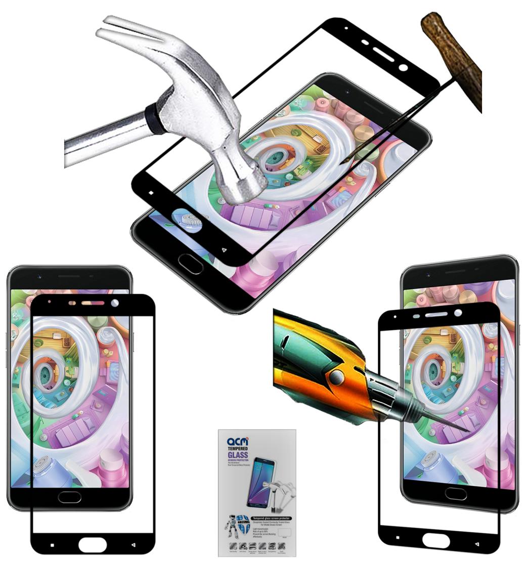 Acm Black Tempered Glass Screenguard For Oppo F1s Screen Guard Scratch Protector by Accessories Masters