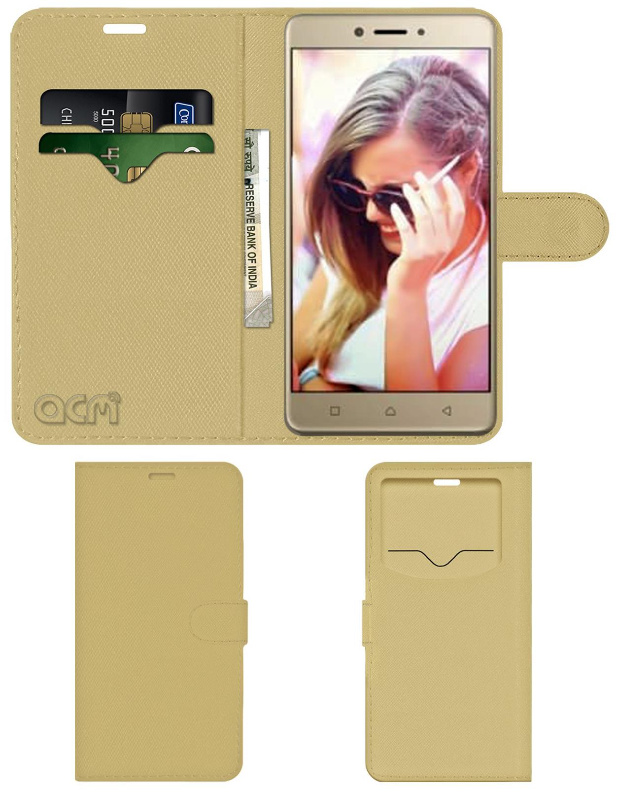 ACM Flip Cover For Lenovo K8 Note Golden by Accessories Masters