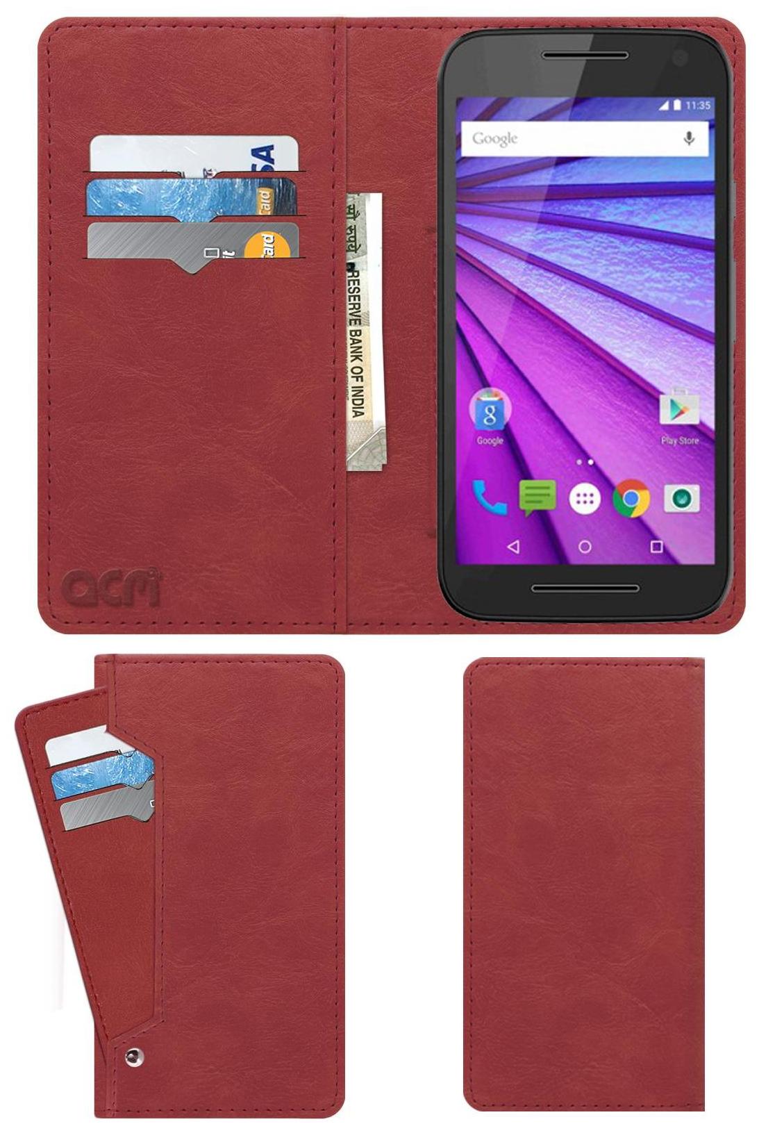 ACM Flip Cover For Motorola Moto G 3rd Gen G3 Peach by Accessories Masters