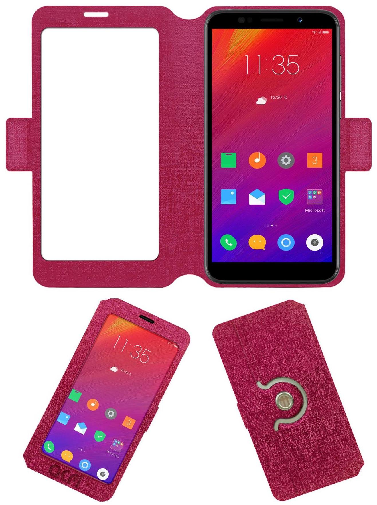 ACM Flip Cover For Lenovo A5 Pink by Accessories Masters