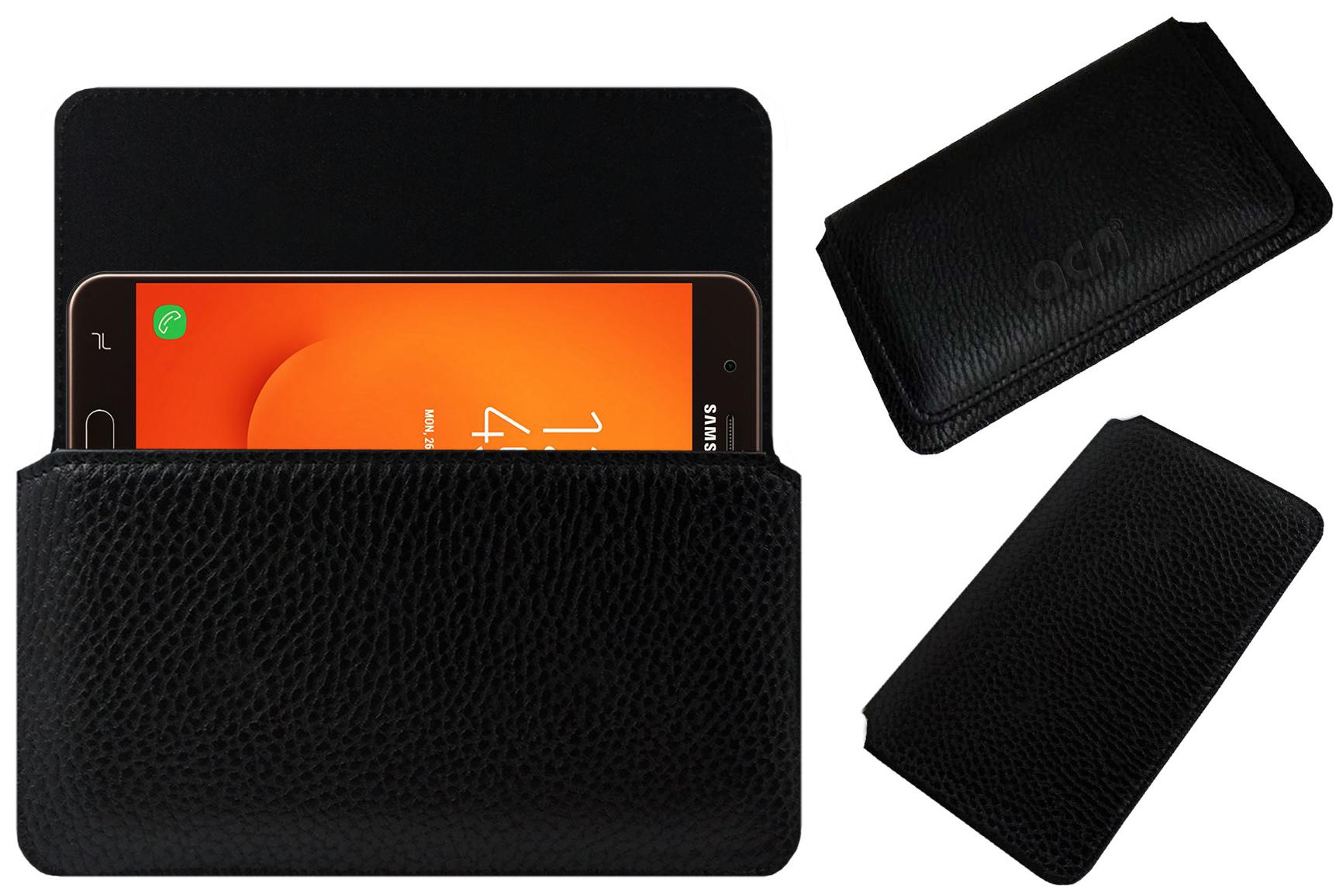 

Acm Horizontal Case for Samsung Galaxy J7 Prime 2 2018 Version Mobile Leather Cover Pouch Black