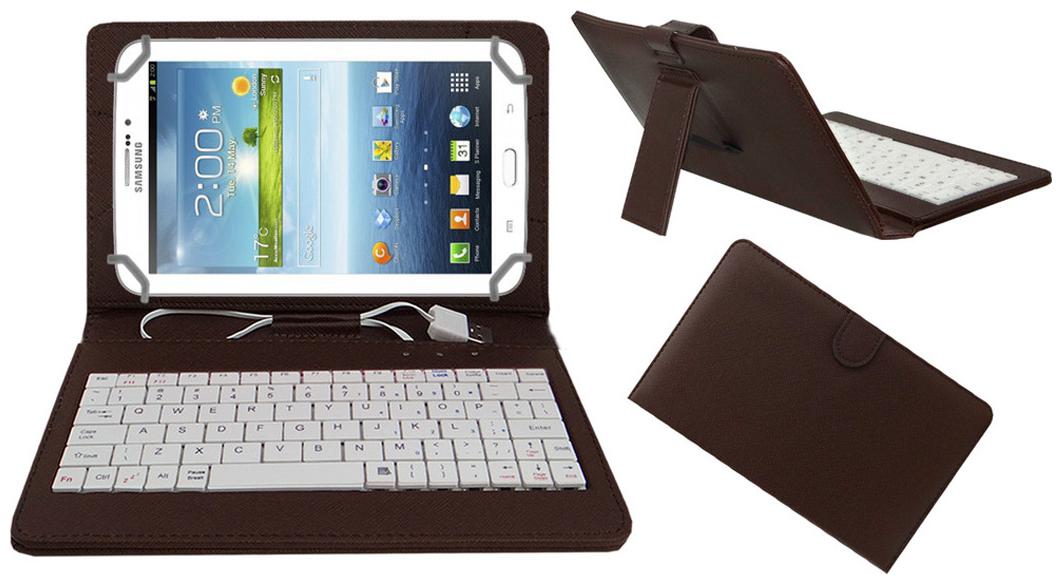 

Acm Keyboard Case For Samsung Galaxy Tab 3v T116 (Brown) With Free OTG Cabel