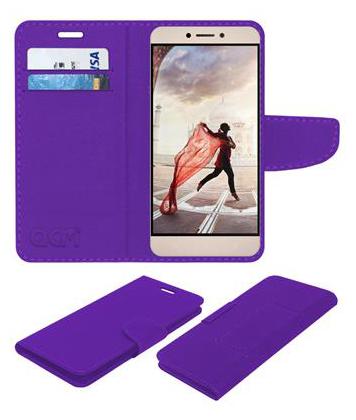 Acm Mobile Leather Flip Flap Wallet Case for Leeco Letv Le1s Mobile Cover Purple by Accessories Masters