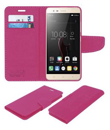 Acm Mobile Leather Flip Flap Wallet Case for Lenovo Vibe K5 Note Mobile Cover Pink by Accessories Masters