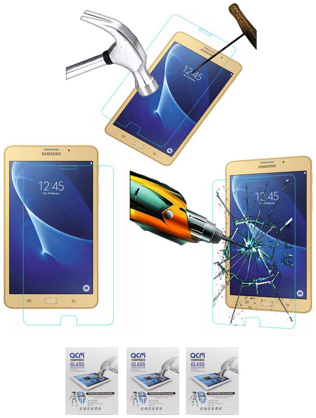 Acm Pack Of 3 Tempered Glass Screenguard For Samsung Galaxy J Max Tablet Screen Guard Scratch Protector