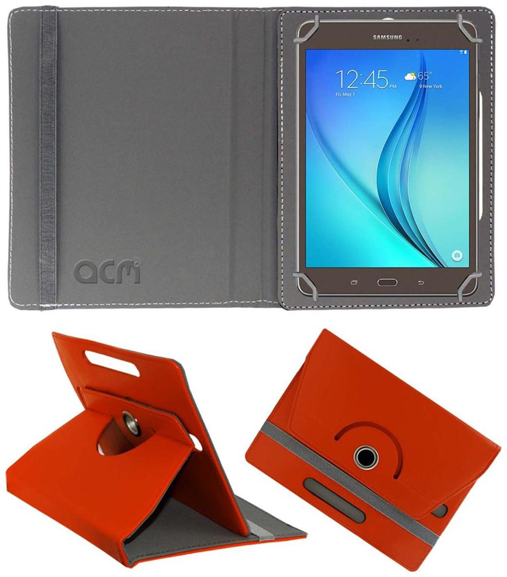 Acm Rotating 360 Leather Flip Case for Samsung Galaxy Tab A T355y Cover Stand Orange