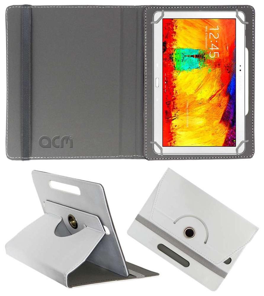 Acm Rotating Leather Flip Case For Samsung Galaxy Note 10.1 P601 Cover White by Accessories Masters
