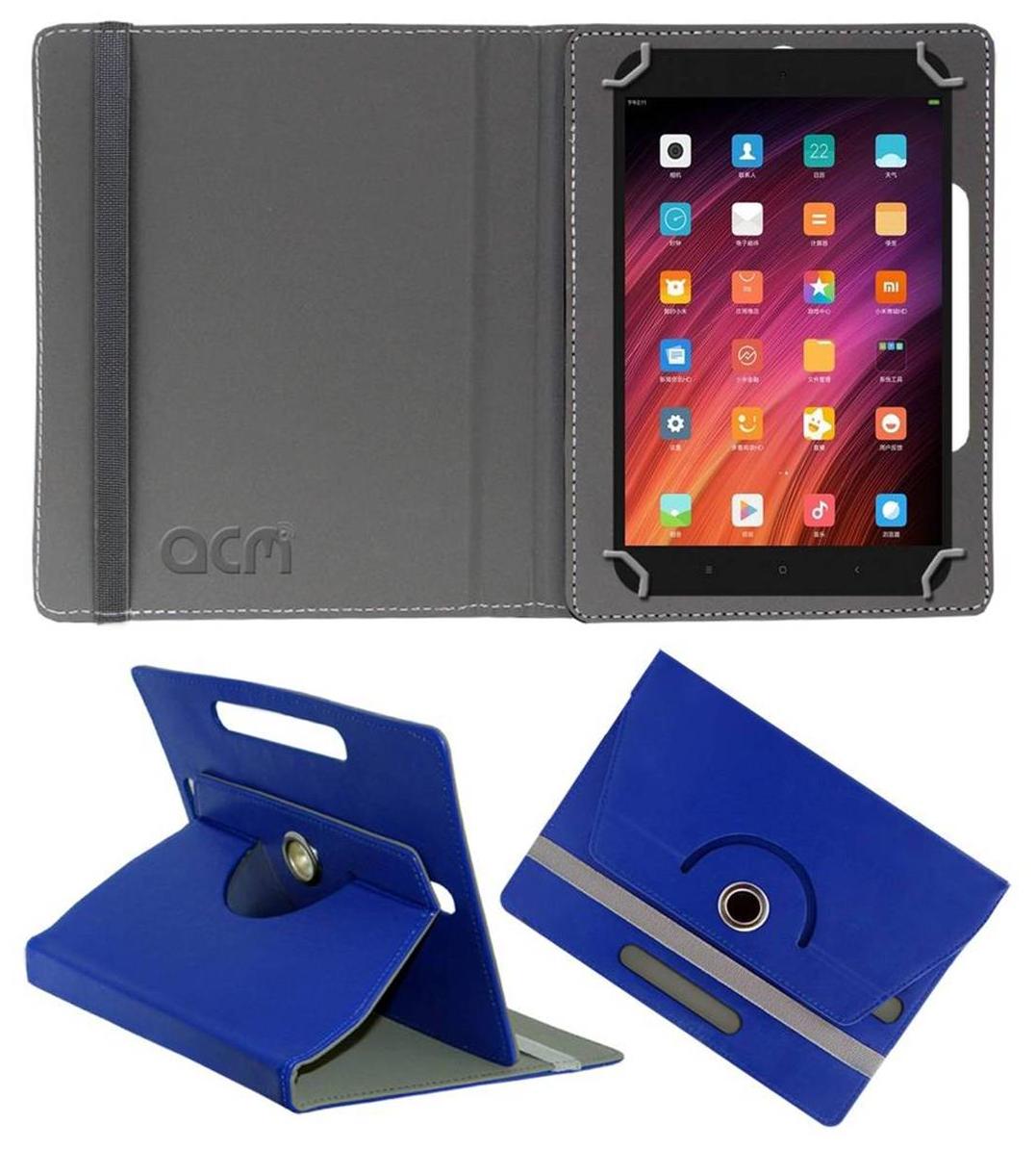 Acm Rotating Leather Flip Case for Xiaomi Mi Pad 3 Tablet Cover Stand Dark Blue
