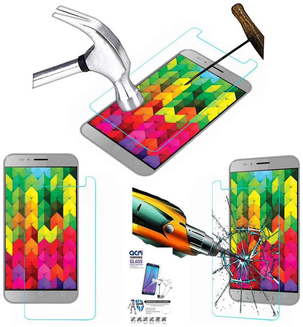 Acm Tempered Glass Screenguard For Intex Aqua Trend Mobile Screen Guard Scratch Protector by Accessories Masters