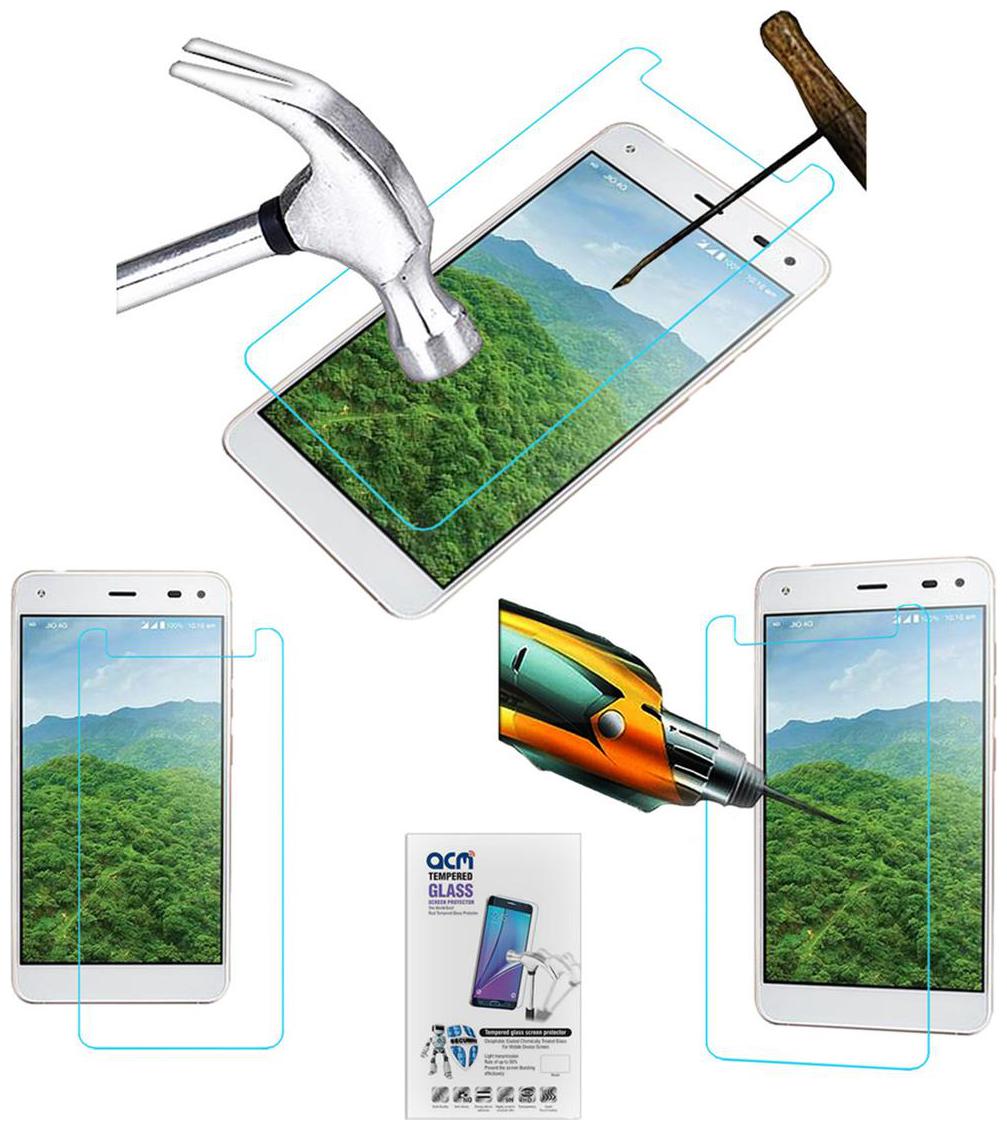 Acm Tempered Glass Screenguard for Lyf Earth 1 Screen Guard Scratch Protector by Accessories Masters