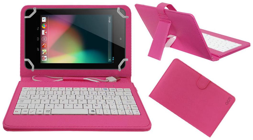 Acm Usb Keyboard Case For Asus Google Nexus 7 2012 Cover With Free Micro Usb Otg Pink by Accessories Masters