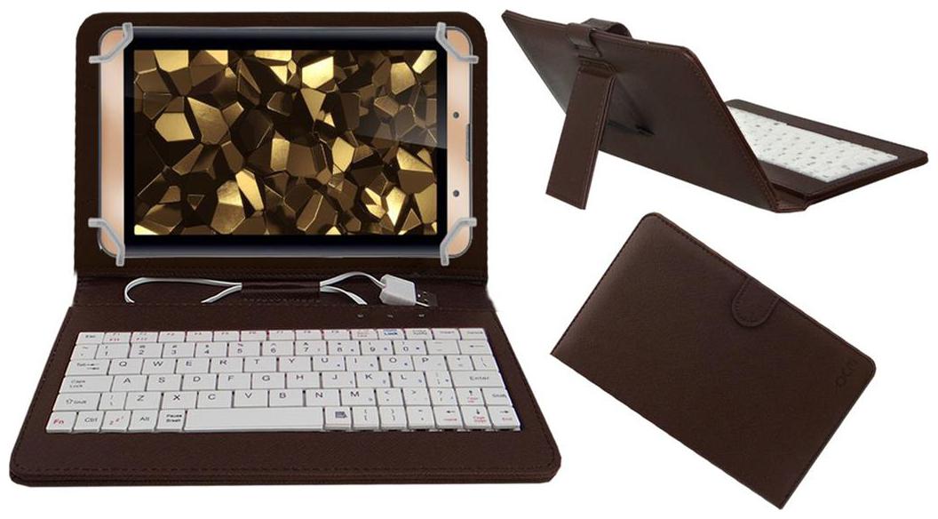 

Acm Usb Keyboard Case For Iball Slide Snap 4g2 Cover With Free Micro Usb Otg - Brown