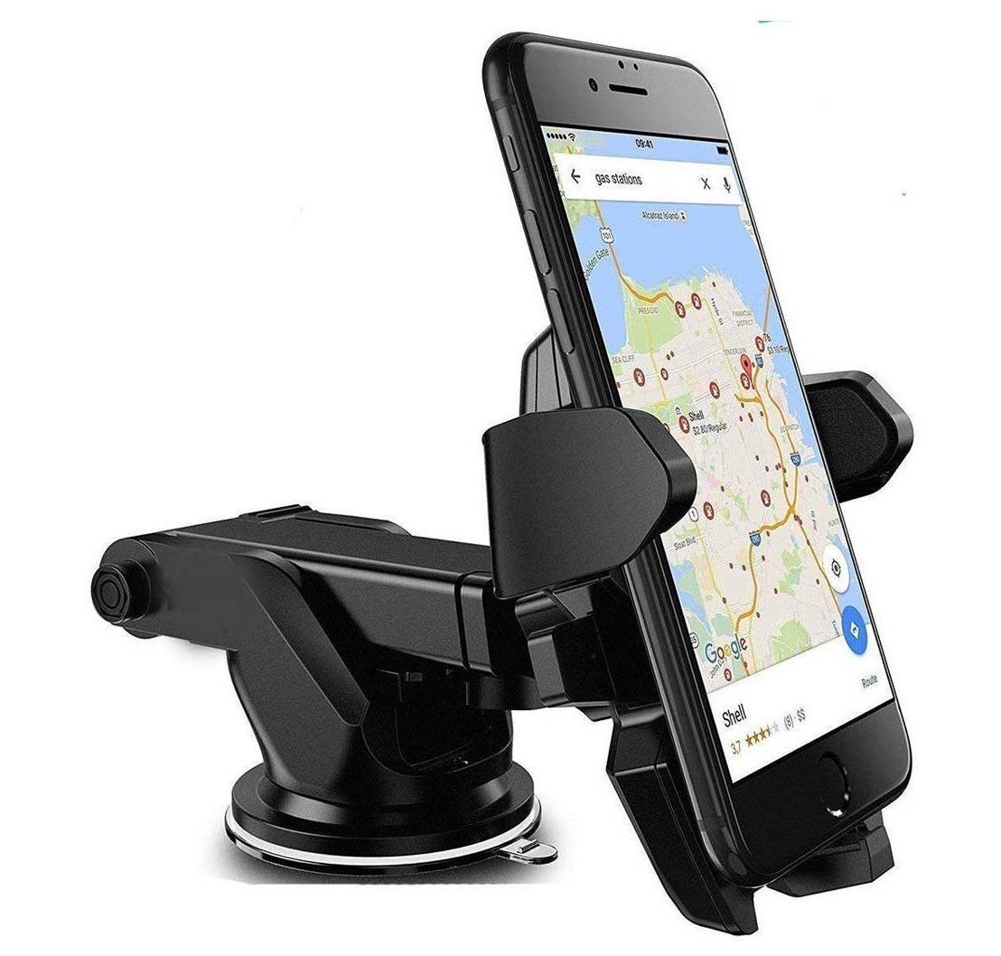 

Adjustable Mobile Holder Mobile Stand Car Stand With Quick One Touch Technology For Mobiles Phones (Black ) By Fedus