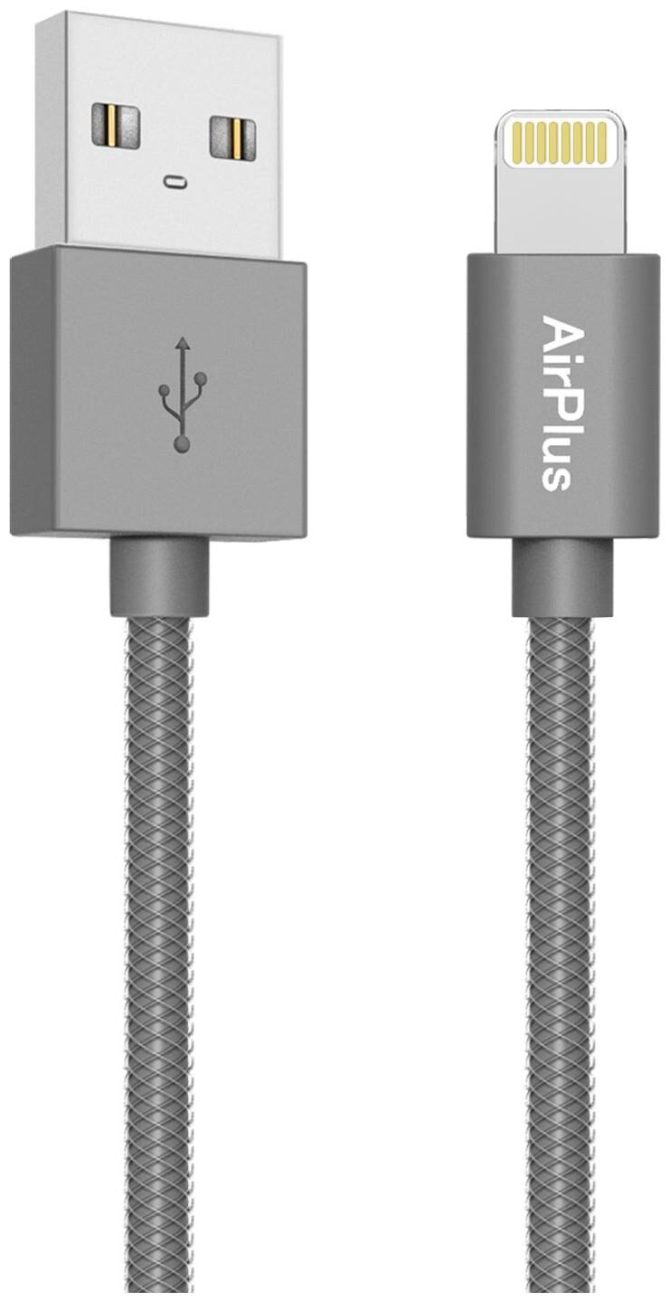 

AirPlus 8 Pin Lightning to USB Premium Indestructible (1 meter 3 2Feet) Quick Charging Data Sync Lightning Cable (Grey)