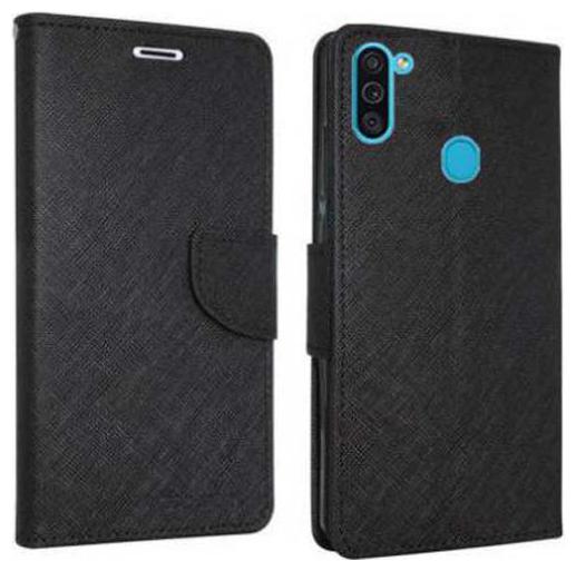 

Americhome Faux Leather Flip Cover For Samsung Galaxy M11 ( Black )