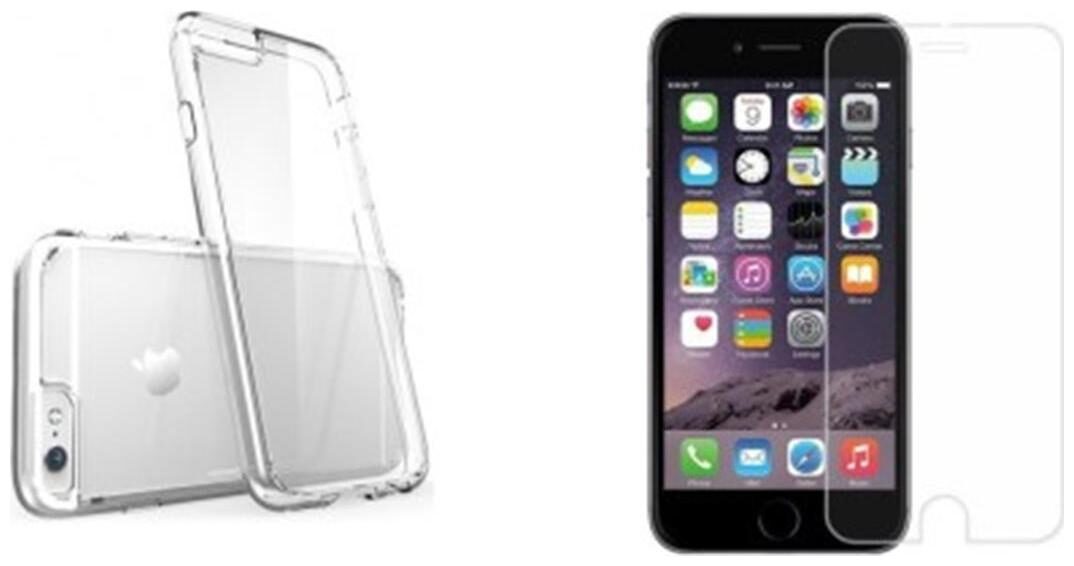 

Apple iphohe 6s plus Transparent back cover with tempered glass