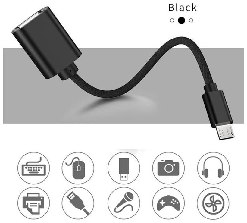 

AZANIA OTG Cable Adapter Micro USB Black