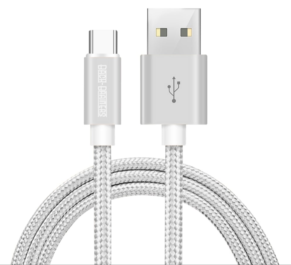 

Back Brainers Data Charging Type-C Cable ( 1 m Silver )