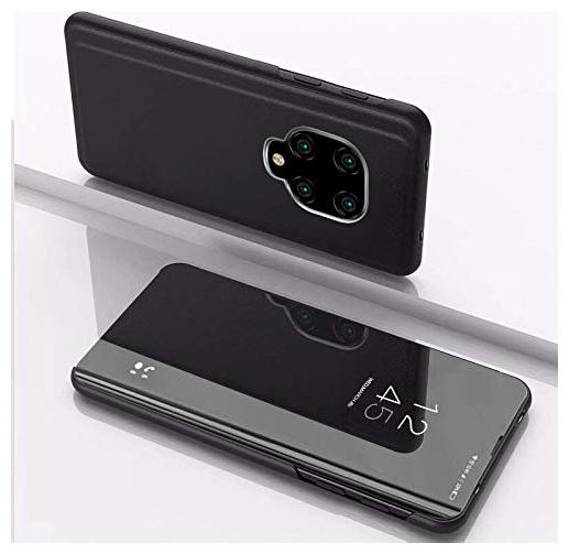 

Backlund Mirror Flip Stand Case Redmi Note 9 Luxury Smart Slim Fit Clear View Window Electroplate Plating 360 Full Body Protective Cover For Redmi Note 9 Black (TOUCH SENSOR NOT WORKING)