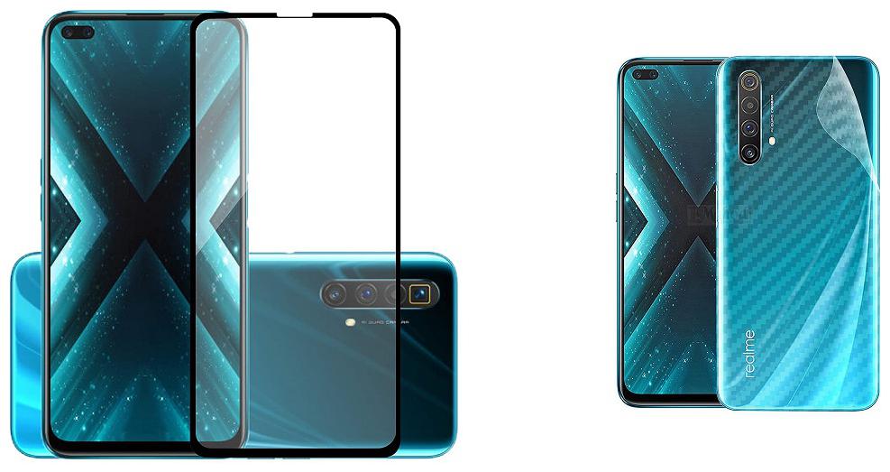 

ACCESORIES LEGACY REALME X3 Back Screen Protective Film Carbon Fiber Skin Transparent Screen Guard Sticker 5D 6D 11D 21D Black Premium Tempered Glass Screen Protector