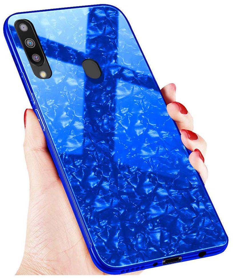 

BACKLUND Glass Back Cover Hard Back Cover For Vivo Y19 ( Blue )