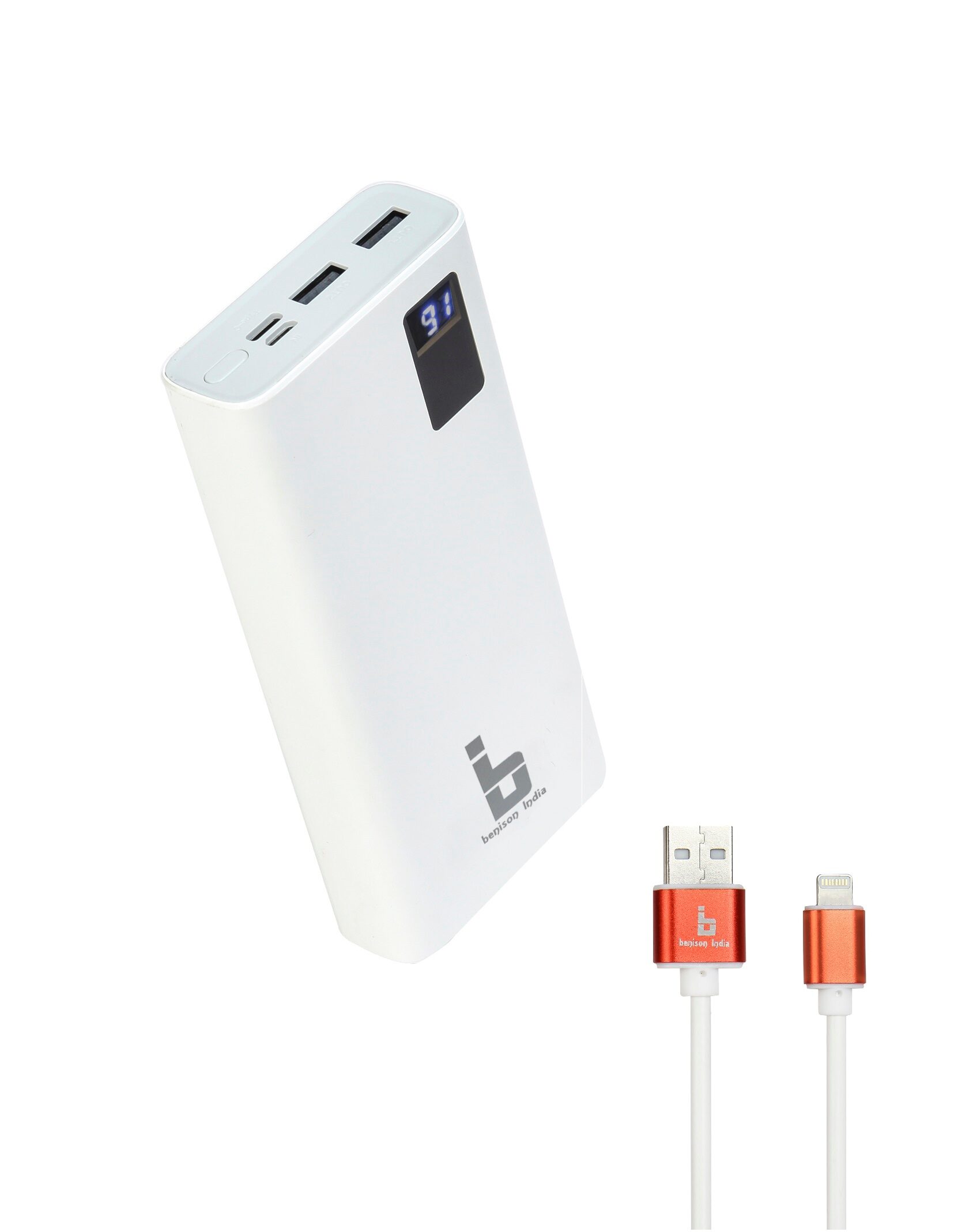 

Benison India BPB26 20000 mAh Portable Fast Charging Power Bank - White