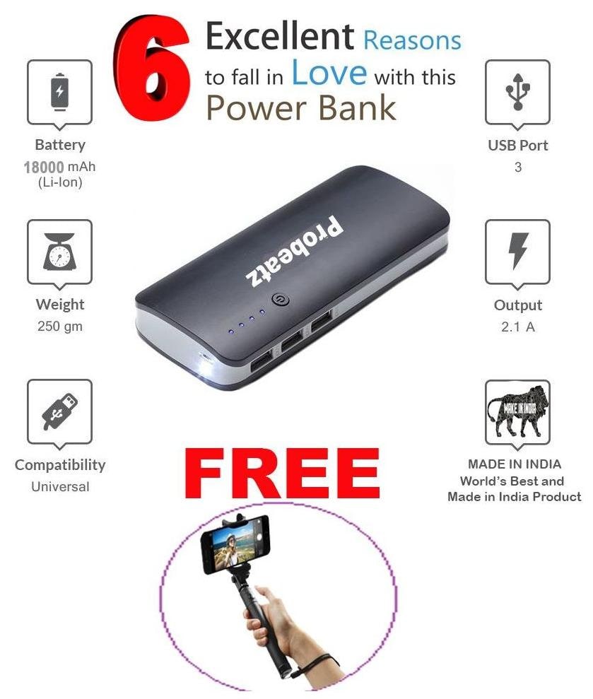 best-combo-offer-probeatz-reliable-model-it-pb11k-18000-mah-power-bank-with-free-aux-selfie-stick