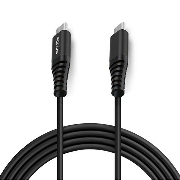 

Black 6ft Long TPE Type-C to Type-C Cable C-to-C USB Wire Cord for USB-C Phones