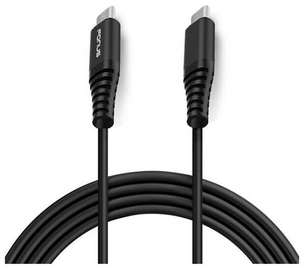 

Black 6ft Long TPE Type-C to Type-C Cable C-to-C USB Wire Cord for USB-C Phones
