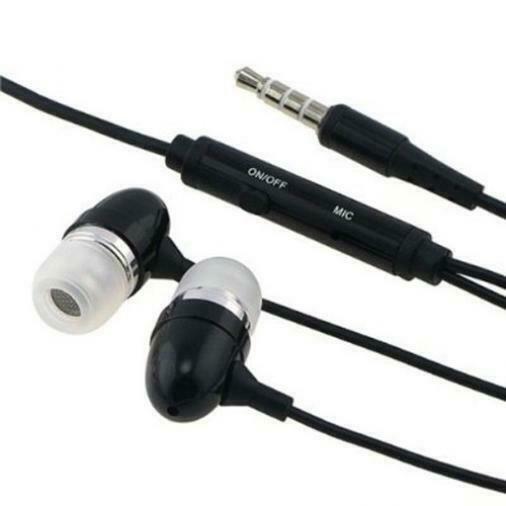 

BLACK HEADSET 3 5MM HANDS-FREE EARPHONES W MIC METAL Z7E for PHONES TABLETS