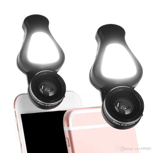 

Black ZM-028 Universal 2 in 1 Wide Angle Flashlight Fill light Mobile Phone Camera lens By Crystal Digital