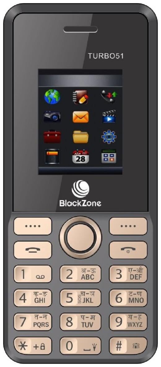 

BlackZone Turbo51 1 8 inch Display features phone (BLACK GOLD)