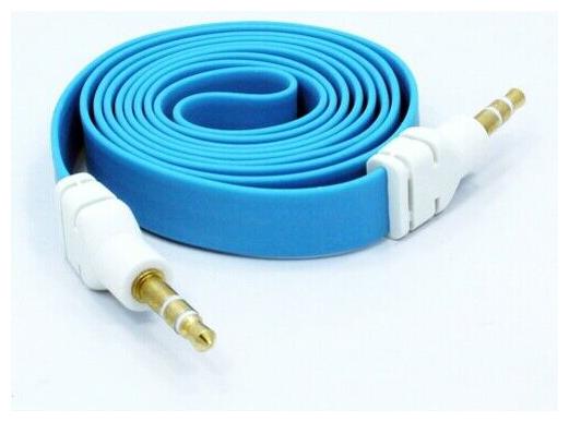 

Blue Flat Aux Cable Car Stereo Wire Audio Speaker Cord 3 5mm for Smartphones