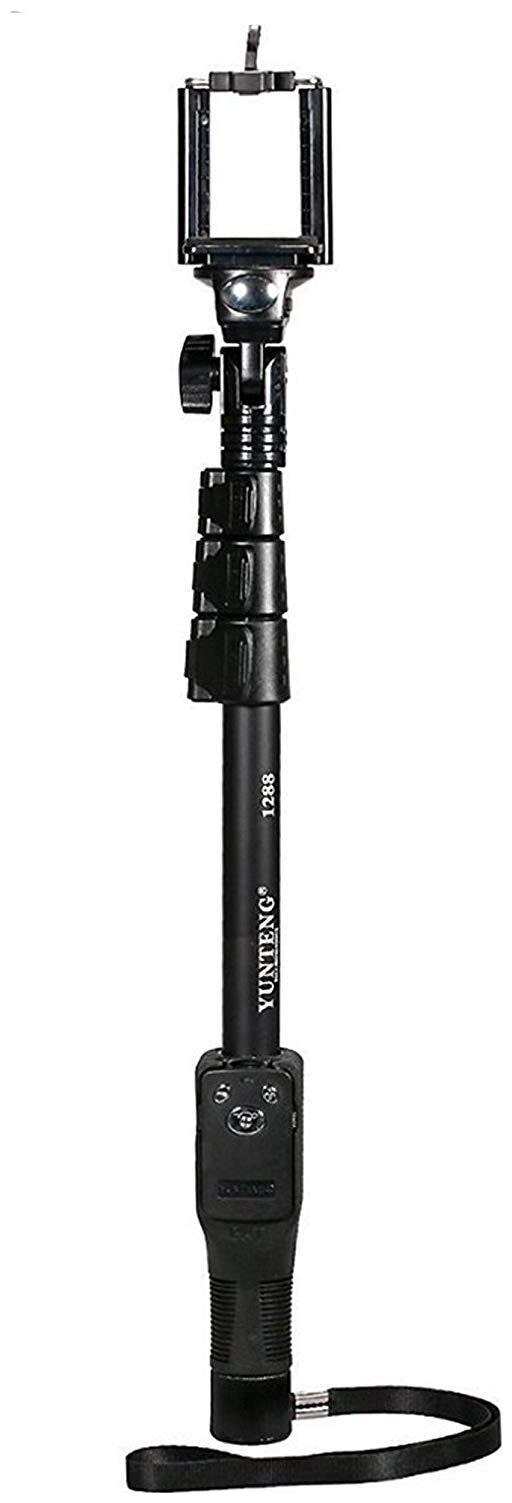 Bluetooth YT 1288 Selfie Stick Monopod with 228 Mini Mount for Digital Camera / Cell Phone Tripod Kit Black, Supports Up to 1000 g