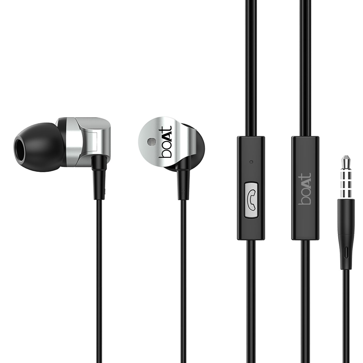 

boAt BassHeads 132 In-Ear Wired Headphone ( Silver )