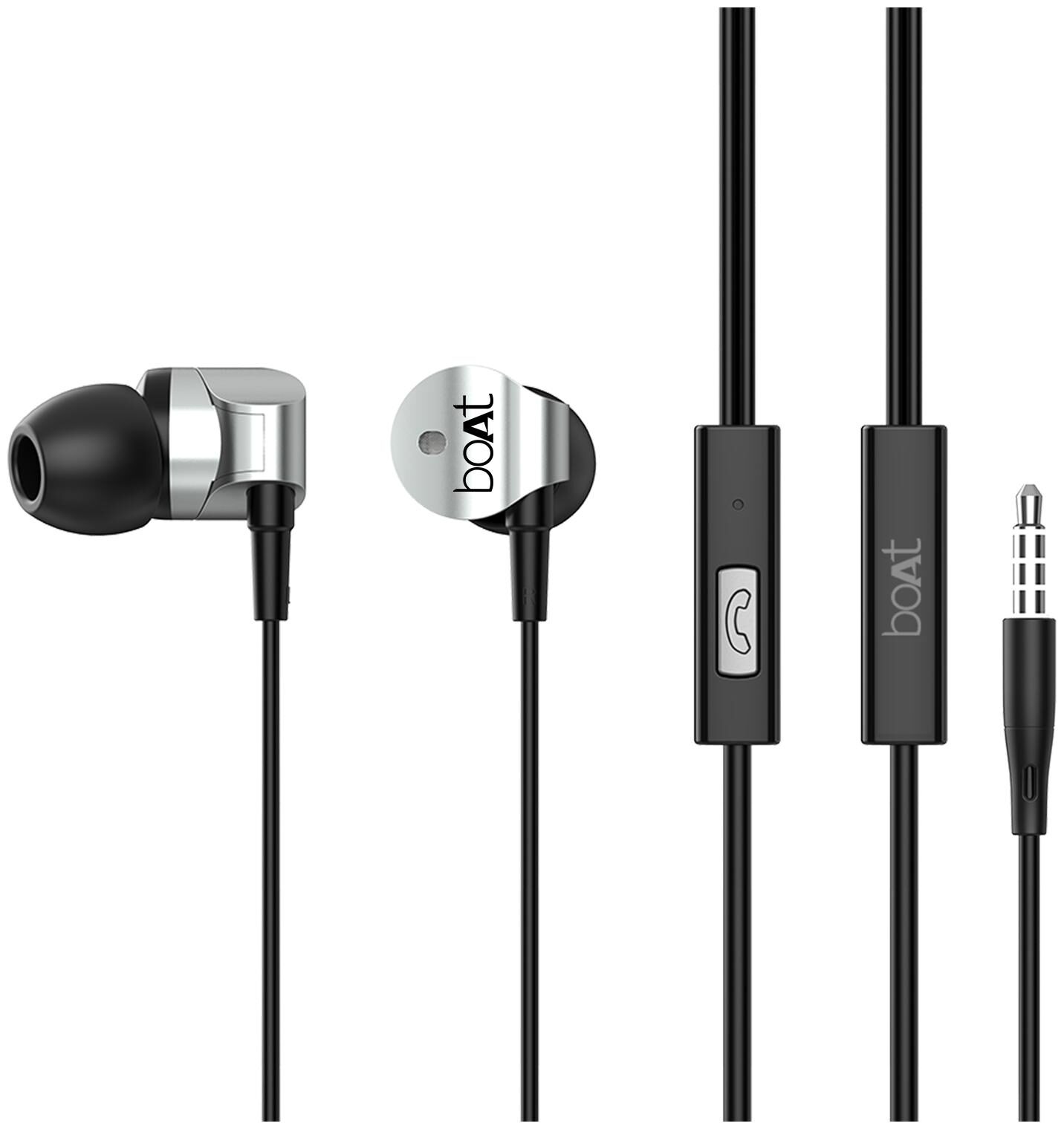 

boAt BassHeads 132 In-Ear Wired Headphone ( Silver )