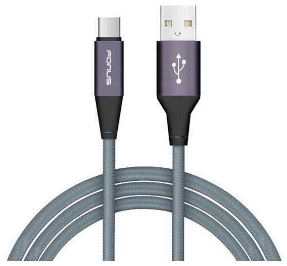 

BRAIDED GRAY 6FT LONG TYPE-C CABLE RAPID CHARGE USB WIRE I6S for SMARTPHONES