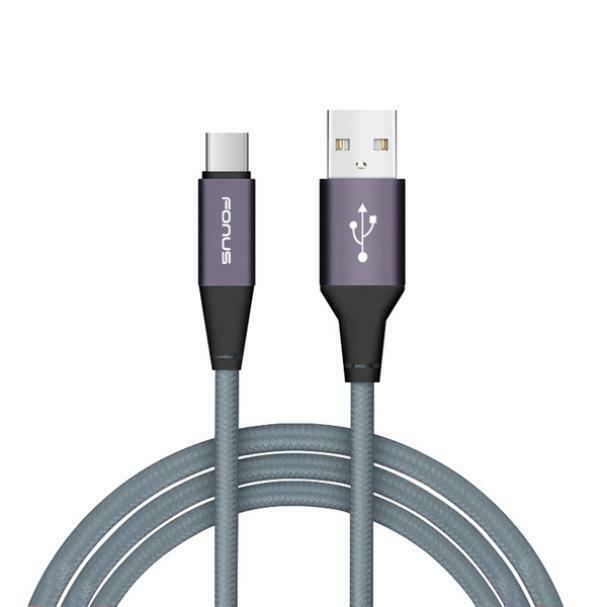 

BRAIDED GRAY 6FT LONG TYPE-C CABLE RAPID CHARGE USB WIRE I6S for SMARTPHONES