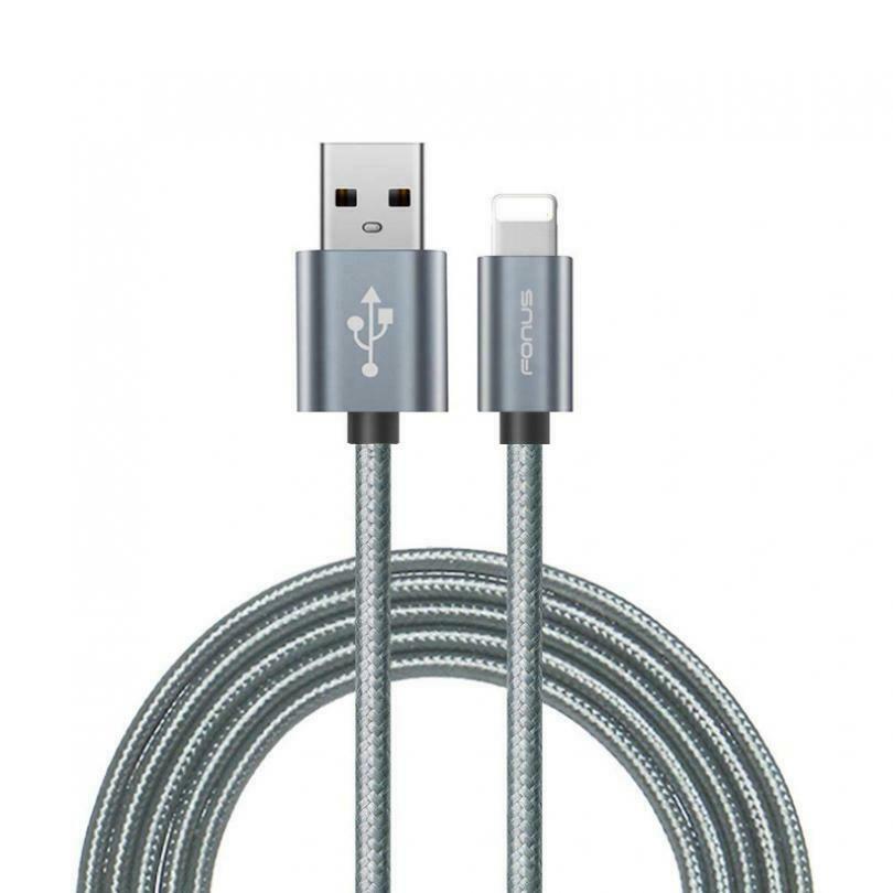 

BRAIDED USB CABLE CHARGER POWER SYNC WIRE GRAY 6FT LONG X8P for IPHONE IPADS