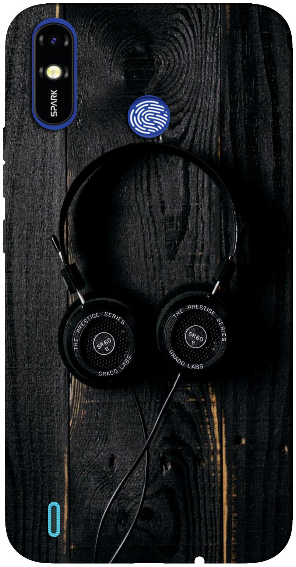 

Buytrend Music Headphone Designer Multicolor Back Cover Printed Mobile Back Case And Cover For Tecno Spark Go Plus