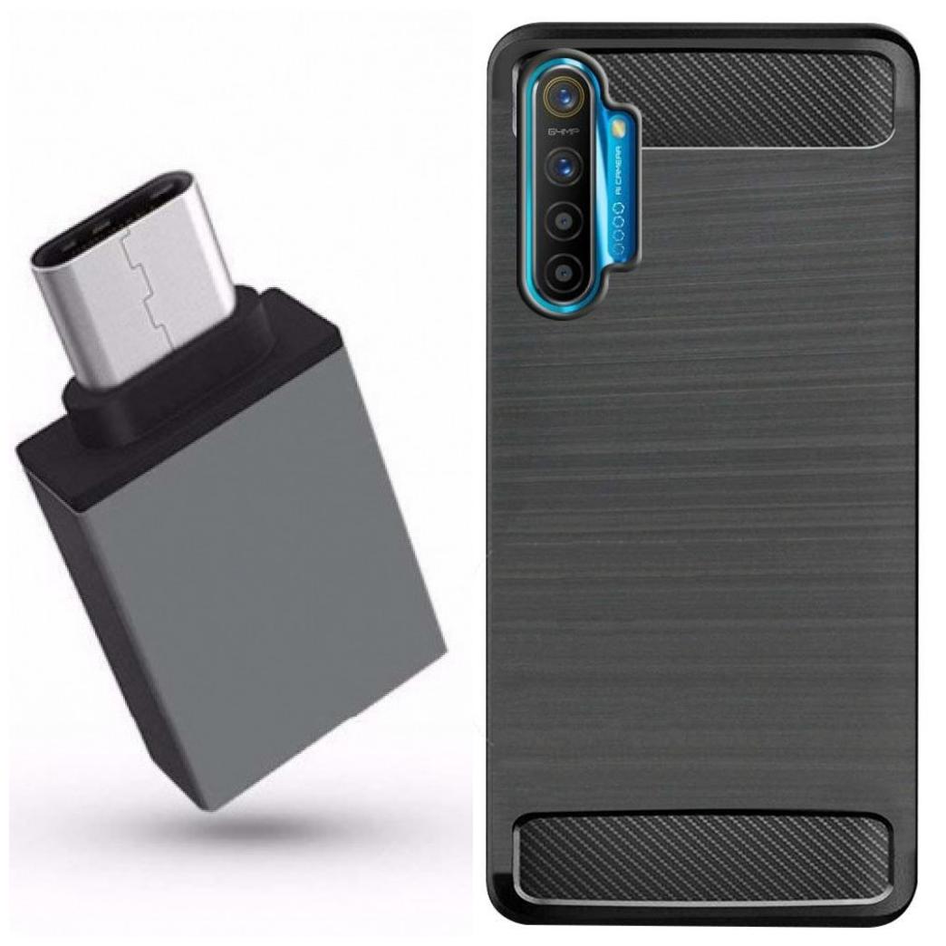 

C C Realme X2 Premium Quality Back Cover With Type C OTG (Black)