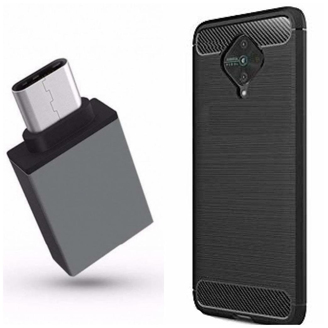 

C C Vivo S1 Pro Premium Quality Back Cover With Type C OTG (Black)