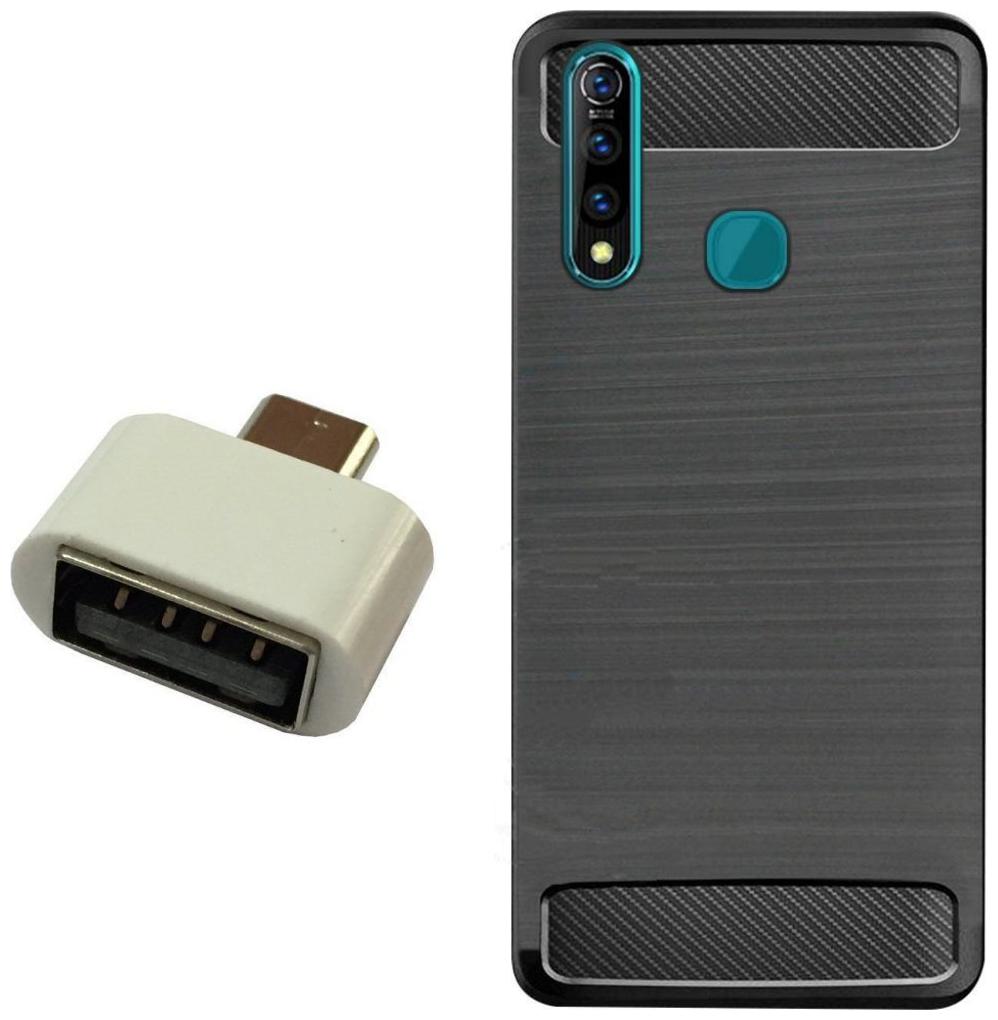 

C C Vivo U20 Premium Quality Back Cover With OTG (Black)