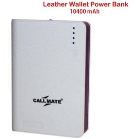 Callmate Leather Wallet 10400 mah Power Bank (White)