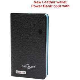 Callmate Leather Wallet 15600 mAh Power Bank (Black)